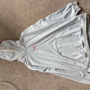 Edikted Gray Hoodie with Pink Detail